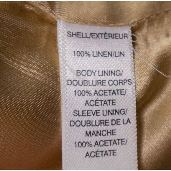 Banana Republic Sport Coat Patch Pockets Solid Beige Sz 42S 100% LINEN 2-Button - Picture 11 of 14